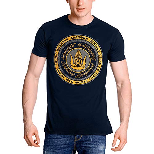 Elbenwald Herr der Ringe T-Shirt Gemeinsam für Gondor großer Frontprint blau - XL