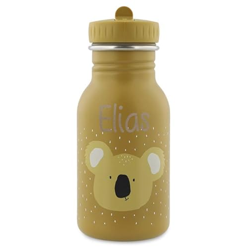 Personalisierte Trinkflasche aus Edelstahl von Trixie Baby Gravur des Namens (350 ml, Koala)