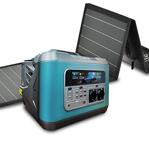 Portable Power Station KS 3000PS-FC 3000W mit solarpanel faltbar 60W Solar Generator,Spitzenleistung 6000 W,3200W·mobile Stromversorgung mit LCD Anzeige,Tragbare Powerstation,stromgenerator leise