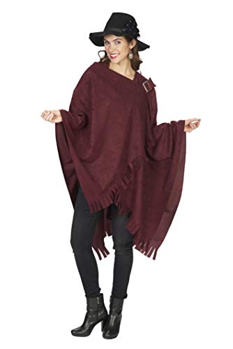 Andrea Moden 773 Cape/Poncho bordeaux, mit Verschluß, Unisex – Erwachsene