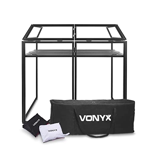 Vonyx DB3 DJ Booth mit schwarzen und weißen Lycra-Tüchern