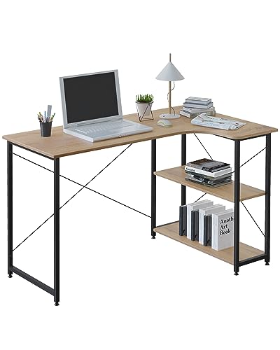 WOLTU TSB06hei Schreibtisch Computertisch Büromöbel PC Tisch Bürotisch Arbeitstisch aus Holz und Stahl, mit Ablage, ca, 120x74x71,5 cm