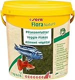 sera Flora Nature 10 L (2 kg) Pflanzenfutter aus Flocken mit ballaststoff- & carotinoidreichen Inhaltsstoffen, Flockenfutter fürs Aquarium, Fischfutter mit hoher Verwertbarkeit (somit weniger Algen)