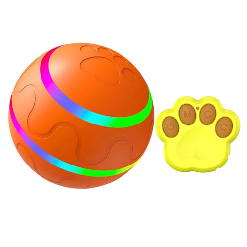 Ziurmut Interaktiver Hundeball, 3,15 Zoll großer aktivierter rollender Hundeball, interaktiver Hundeball der 3. Generation, Robustes, bewegungsaktiviertes, bewegliches Hundeballspielzeug für Welpen