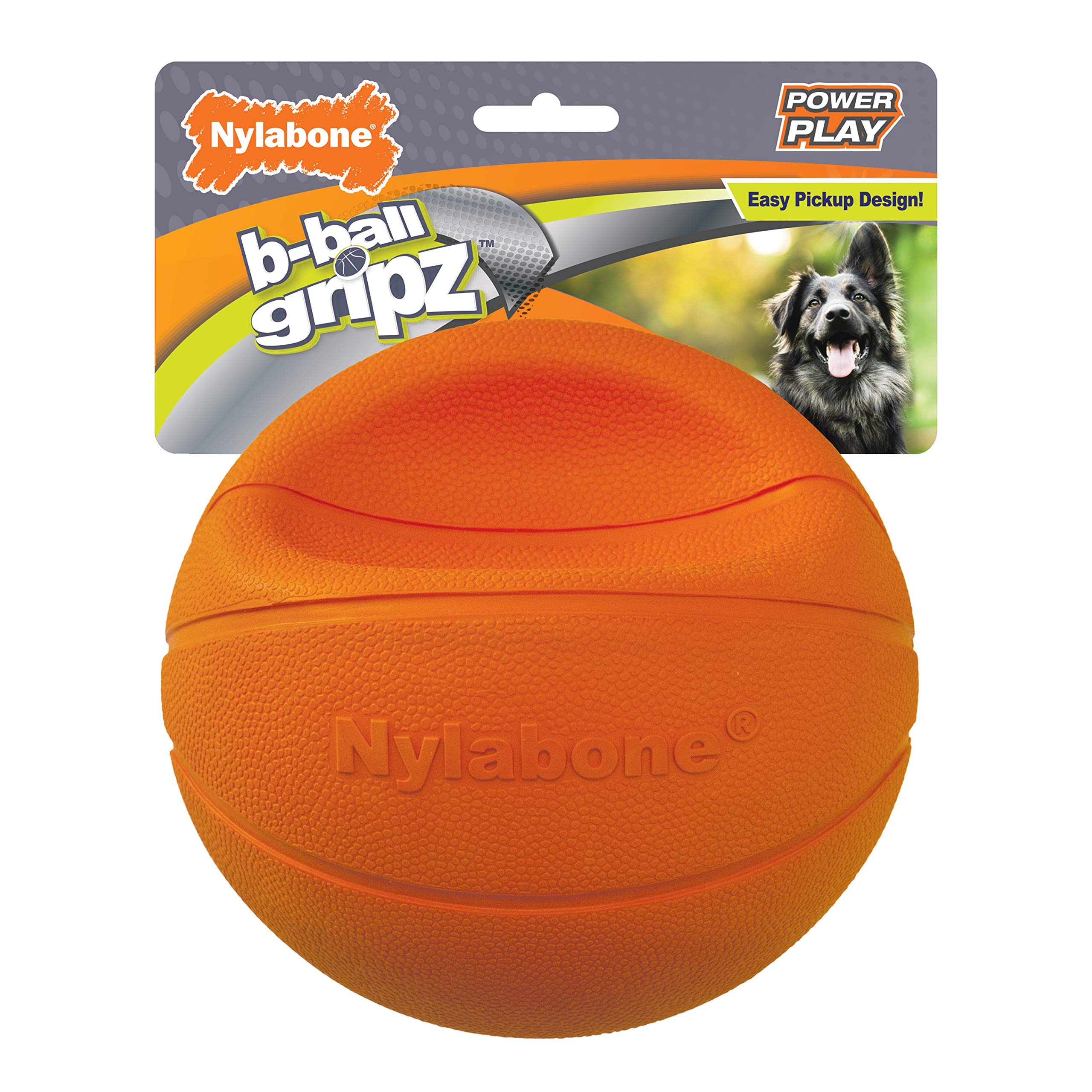 Nylabone Power Play Hunde-Basketball, B-Ball, Gripz, Größe L, 1 Stück
