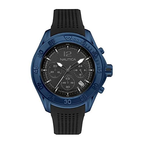 Nautica Herren Analog Quarz Uhr mit Silikon Armband 6.56086E+11