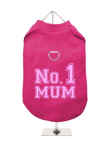 "Mütter Tag: No. 1 Mum" UrbanPup Hunde/Shirt (Fuchsia/Pink)