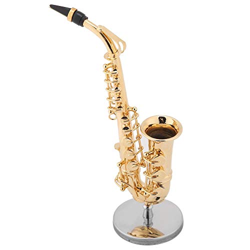 Miniatur Altsaxophon, Mini Saxophon Instrument Modell mit Geschenkbox für Zuhause Schreibtisch Regal Musik Zimmer Dekor Geschenkidee
