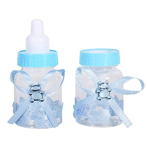 VIFER 50 PCS Candy Bottle Mini Fillable Feede Geschenkbevorzugungsflasche Candy Giftflasche für Little Boy & Girl(Blau)