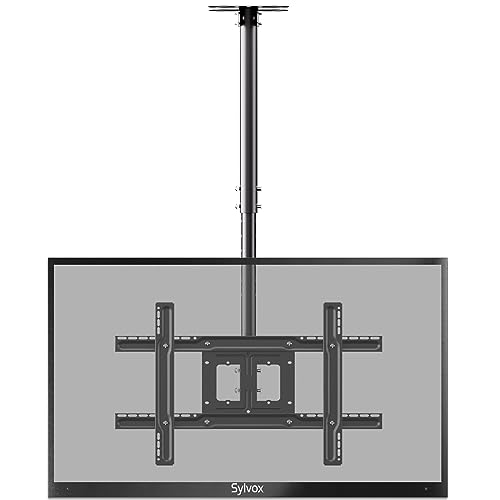 SYLVOX Deckenhalterung für 32–65 Zoll (81,3–165,1 cm) LED-LCD-OLED-Fernseher, max. VESA 600 x 400 mm, belastbar bis 35 kg, volle Höhenverstellung, Decken-TV-Halterung, neigbar + 15°/-5° Wandhalterung
