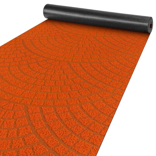 Teppich Läufer Küchenteppich Flur Läufer waschbar Küchenläufer anpassbar rutschfest Velours Davis Orange 50 x200cm Neuheit 2022