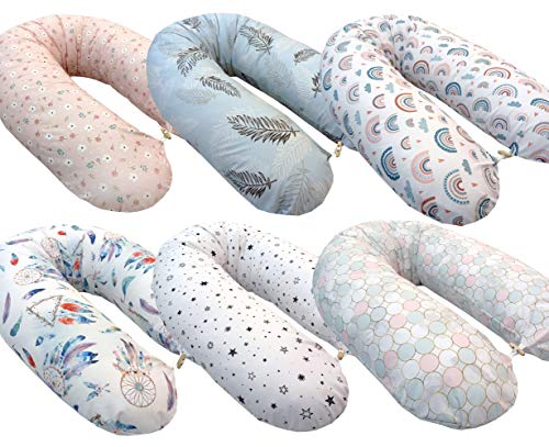 EMI&SAM Stillkissen XXL Premium Schwangerschaftkissen inkl. Baumwolle Bezug Lagerungkissen Seitenschläferkissen zum Schlafen (G - Galaxy)