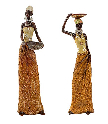 Geschenkestadl Große afrikanische Massai Frauen Figuren Afrika 35-40 cm (2 Stück)