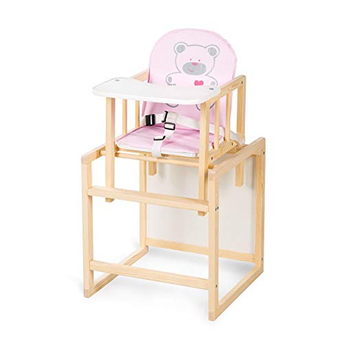 2 in 1 Multi Kinderhochstuhl Stuhl & Tisch Baby Hochstuhl Esstisch (pink)