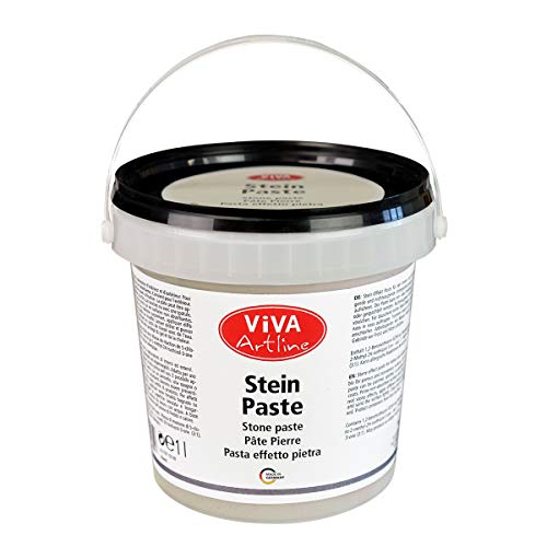 Viva Decor Artline Stein Paste (Farbe Sepia, 1 l) Cremige Strukturpaste für Mixed Media-Künstler zum Auftragen mit Pinsel, Spachtel oder Schwamm auf Leinwand, Steinpaste zum Malen - Made in Germany
