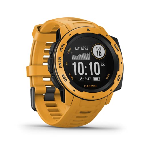 Garmin Instinct - wasserdichte GPS-Smartwatch mit Sport-/Fitnessfunktionen und bis zu 14 Tagen Akkulaufzeit. Herzfrequenzmessung am Handgelenk, Fitness Tracker und Smartphone Benachrichtigungen
