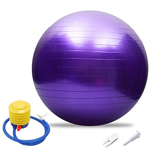 Gymnastikball Yoga Pilates Ball, 45-95cm Balance, Stabilität, Training Physiotherapie Geburtsball Für Yoga, Anti-Burst Gymnastikball, Fitnessstudio, Hausgeschenk Luftpumpe (Purple,95cm/37.40in)