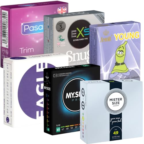 Der Kondomotheke® Special Tight SIXPACK - 6 Schachteln kleine Kondome für ein enges Gefühl und festen Halt ohne Abrutschen - XS Kondome, 6x3 Kondome