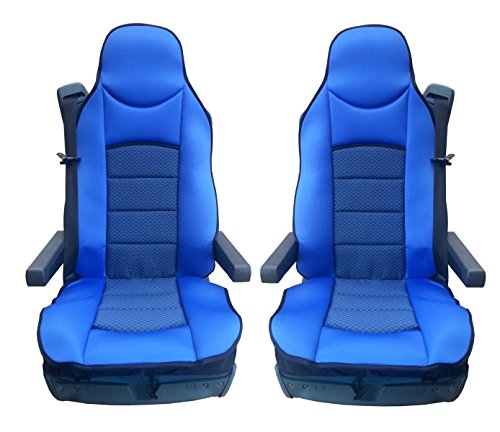 2x LKW-Sitz Blaue Sitzauflage Schonbezüge Sitzaufleger Polyester Neu Satz OVP Hochwertig