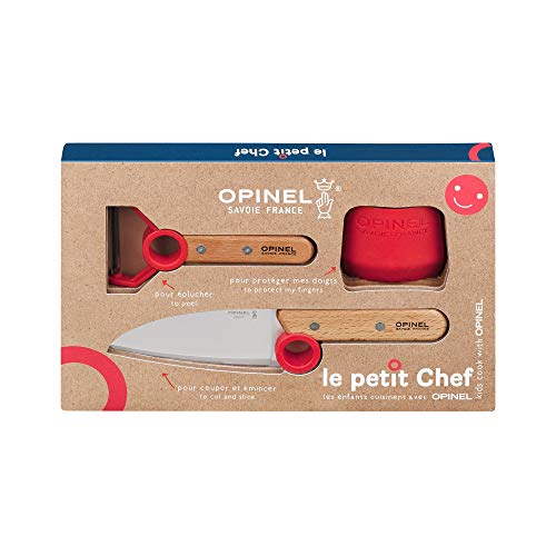 Opinel Le Petit Chef, Kinder-Küchenmesser-Set, 3-teilig, mit Wunschgravur