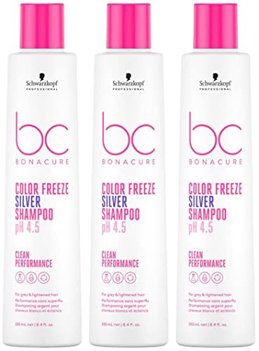 Schwarzkopf - BC Clean Color Freeze Shampoo, silberfarben, 3 x 250 ml