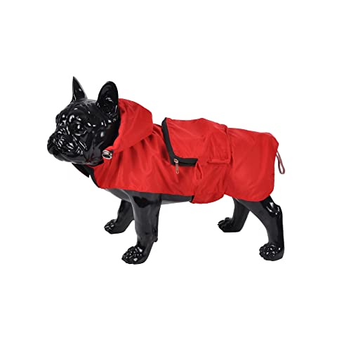 Hunde Regenjacke Kapuze Jacke Mantel Hundebekleidung Regenschutz Hundejacke rot (XL, Rot)