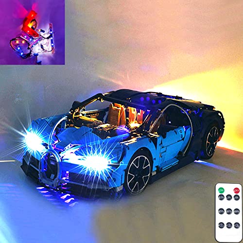 LED Beleuchtungsset für Lego Technic Bugatti Chiron 42083 Modell, Licht Set Kompatibel Mit Lego 42083 Bausteinen Modell, mit Fernbedienung(Nicht Enthalten Modell)