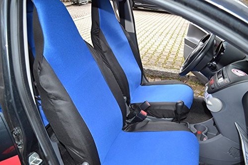 Komplettset maßgefertigte Sitzbezüge Schonbezüge Polyester Blau Schwarz Neu Passgenau