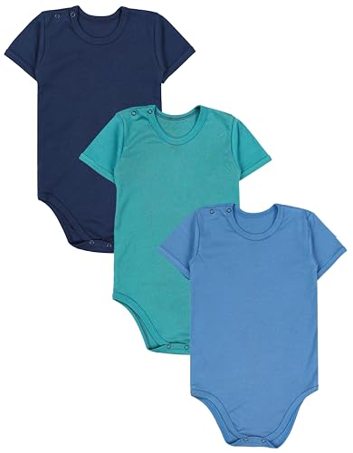 TupTam Kinder Unisex Kurzarm Body 3er Set blau/grün