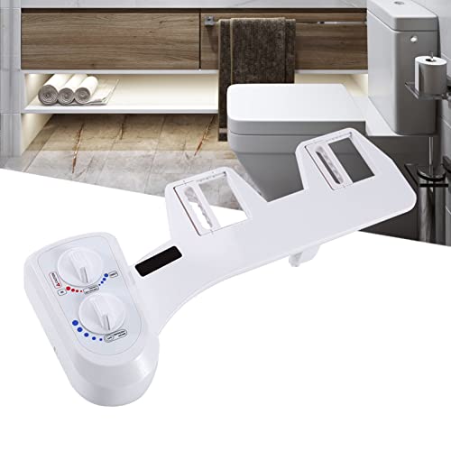 Bidet, Selbstreinigende Düse Frischwasserspray Nichtelektrisch Mechanischer Bidet-WC-Aufsatz mit Warmwasser, 44 * 16.5cm (Doppelknopf)