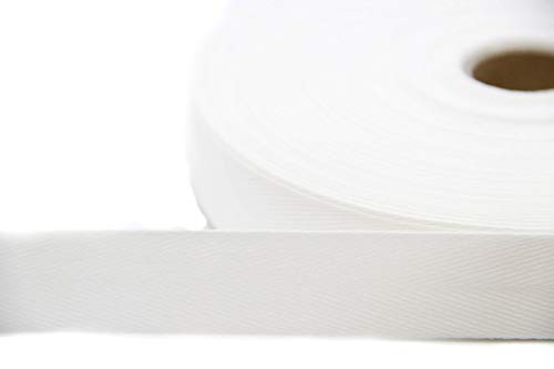 NTS Nähtechnik 50m Rolle Köperband, 40mm breites Nahtband aus 82% Baumwolle (weiß, 40)