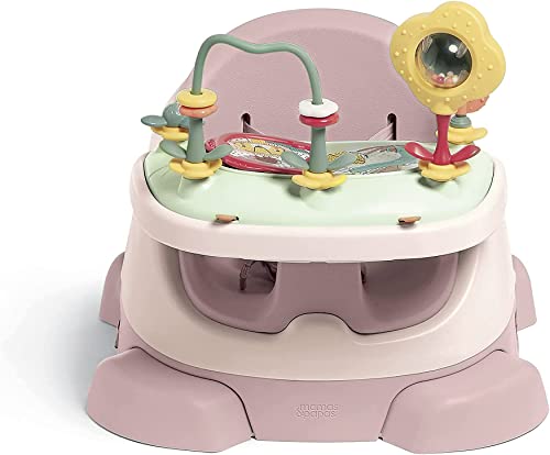 Mamas & Papas Baby Bug Booster Sitz zum Essen, abnehmbares Tablett, Geschirr, verstellbarer Sitz und rutschfeste Füße, Blüte (Rosa)