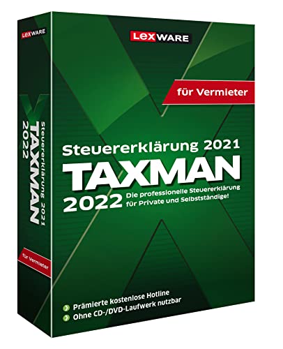 TAXMAN 2022 für das Steuerjahr 2021|Minibox|Übersichtliche Steuererklärungs-Software für Vermieter