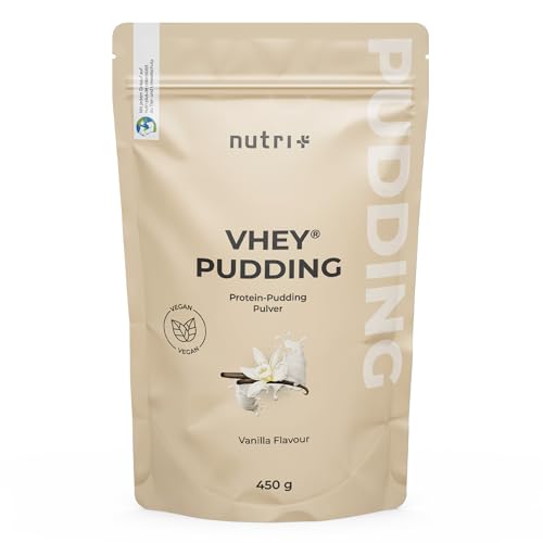 Protein Pudding Vegan Vanille 450 g - Vanillepudding mit 78% Eiweiß - nur 107 Kalorien - Low Sugar Dessert - Zuckerarm - Laktosefrei - Kalorienarm - Fettarm - Glutenfrei