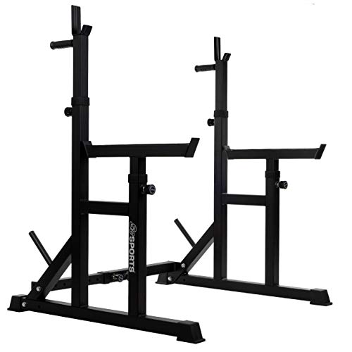 ScSPORTS® Multi Squat Rack Kniebeugenständer mit Ablage für Langhantel, Dip-Griffen, Breite und Höhe verstellbar