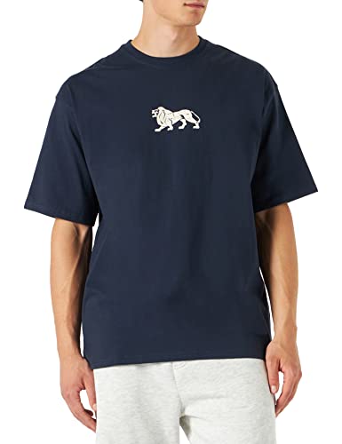 Lonsdale Men's SARCLET T-Shirt, Navy/Ecru, M