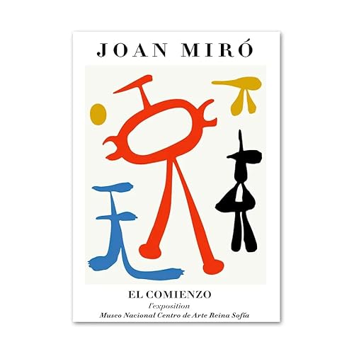 Berühmte Joan Miro Nordische Poster und Drucke Abstrakte Wandkunst Farbblock Leinwand Gemälde Ästhetische Bilder für Wohnzimmer Dekor 50x70cmx1 Kein Rahmen
