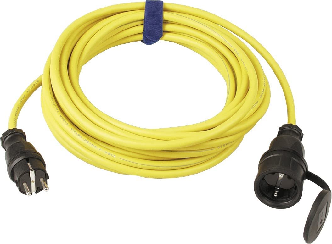 SIROX® Verlängerung H07RN-F 3 G 1,5 mm² mit Deckel am Band Leitungsfarbe gelb, Länge 10 m
