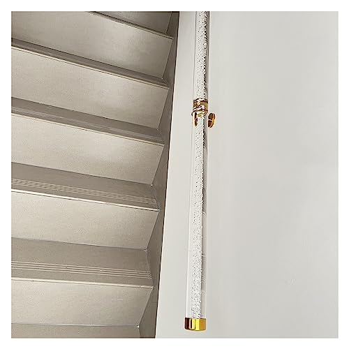 Klarer Acryl-Handlauf für Treppen, robuster, rutschfester, transparenter Innen-Treppenhandlauf, Komplettset, Wandmontage-Treppengeländer, individuelle Größe (Farbe: Goldhalterung, Größe: 450