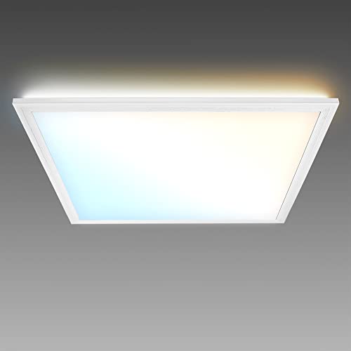 B.K.Licht LED Deckenlampe Dimmbar I LED Deckenleuchte CCT I LED Panel mit Fernbedienung I Farbtemperatursteuerung CCT I Indirektes Licht I 16 Watt I 295x295x60 mm I Weiß