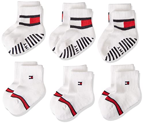 Tommy Hilfiger Unisex-Baby Flag Sock 6 Pack Ecom, White, 023