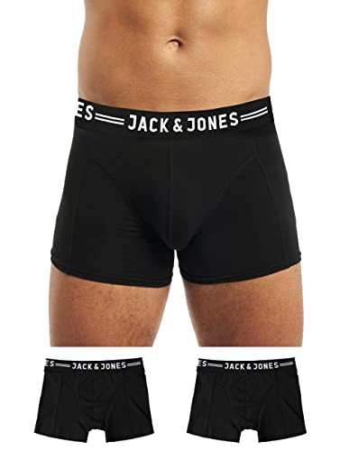 JACK & JONES Herren Boxershorts, 3er Pack, Grau (Light Grey Melange Detail:BLACK & WHITE), Medium