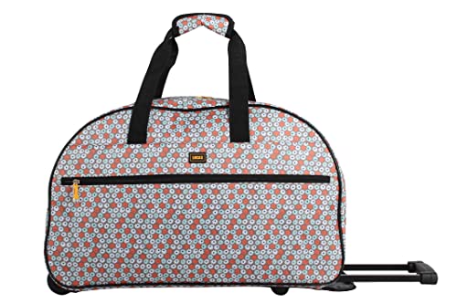 Lucas Designer-Handgepäck-Kollektion, leichtes Muster, 55,9 cm, Reisetasche, Wochenend, Übernachtung, Business-Reisekoffer mit 2 Rollen, Gänseblümchen weiß, Freizeit