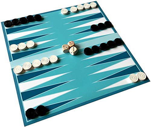 Spieltz Backgammon Größen (X-Large, türkis-Petrol-weiß)