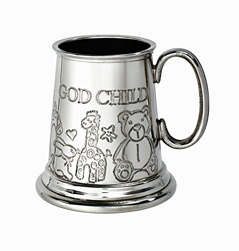 Wentworth Pewter - Baby-Tasse aus Zinn mit Aufschrift "God Child", Geschenk, Andenken, Geburt, Taufgeschenk