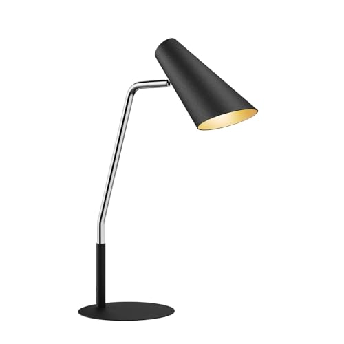 Lucande Tischlampe 'Wibke' (Skandinavisch) in Schwarz aus Metall u.a. für Wohnzimmer & Esszimmer (1 flammig, GU10, A++) - Tischleuchte, Schreibtischlampe, Nachttischlampe, Wohnzimmerlampe