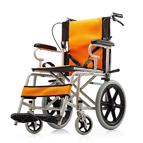 Rollstuhl, Leichter Klapprollstuhl für Behinderte, ältere Menschen, kostenlos aufblasbar, ultraleicht, tragbar, Reisezubehör, tragbar