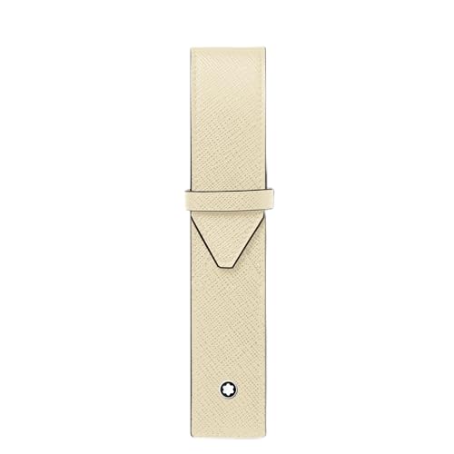 Montblanc Sartorial Etui für 1 Schreibgerät aus Leder in der Farbe Elfenbein, Maße: 16cm x 3cm x 1,6cm, 131202