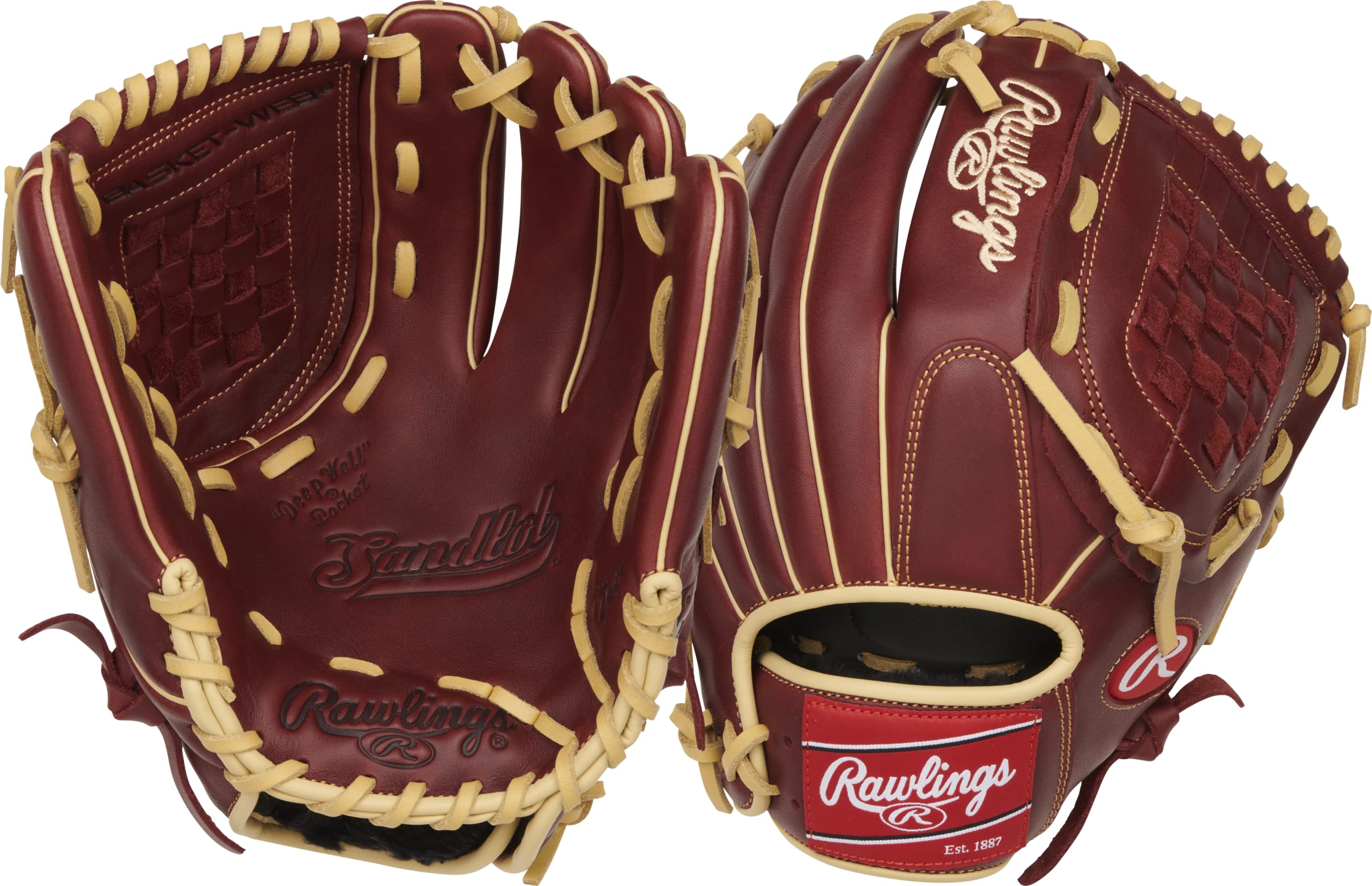 Rawlings Sandlot Series Baseball-Handschuh aus Leder, 30,5 cm, für Linkshänder