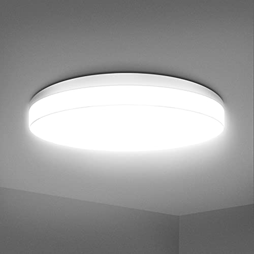 tekstap LED Deckenlampe 18W,4000K Naturweiß, IP54 Wasserdicht Badlampe, 1800LM Runde Deckenleuchte LED für Badezimmer Schlafzimmer Küche Wohnzimmer Flur Balkon (Ø26cm)